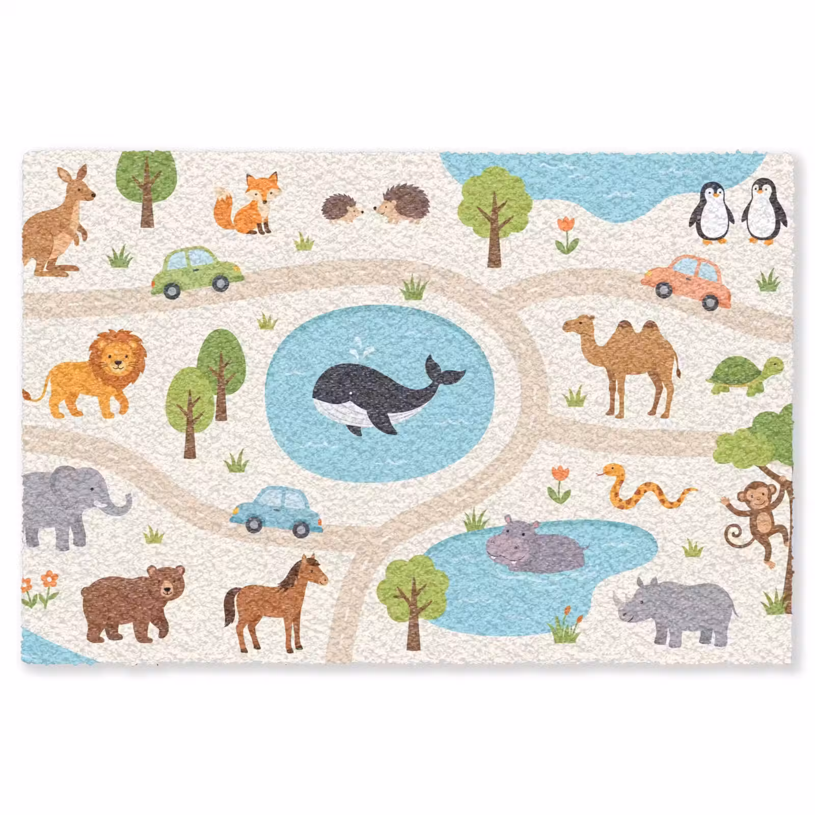 Vloerkleed - Dieren - Wereld - Illustratie — 1