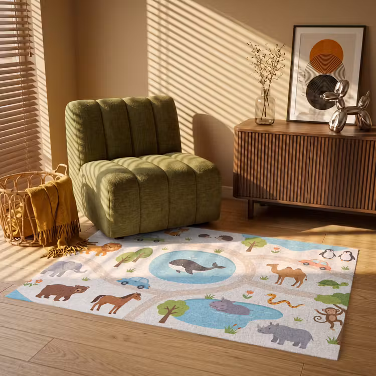 Vloerkleed - Dieren - Wereld - Illustratie — 2