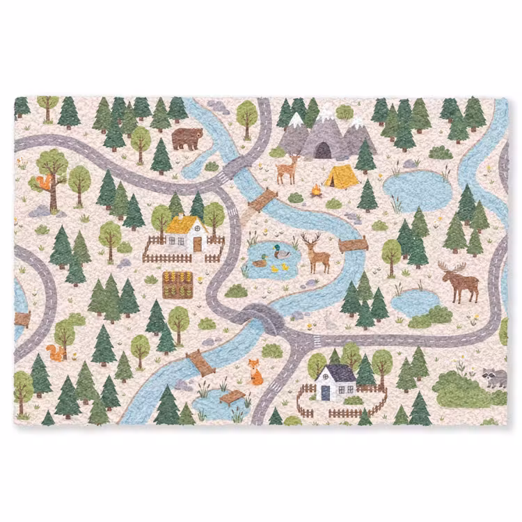 Vloerkleed - Landschap - Rivier - Cartoon — 1