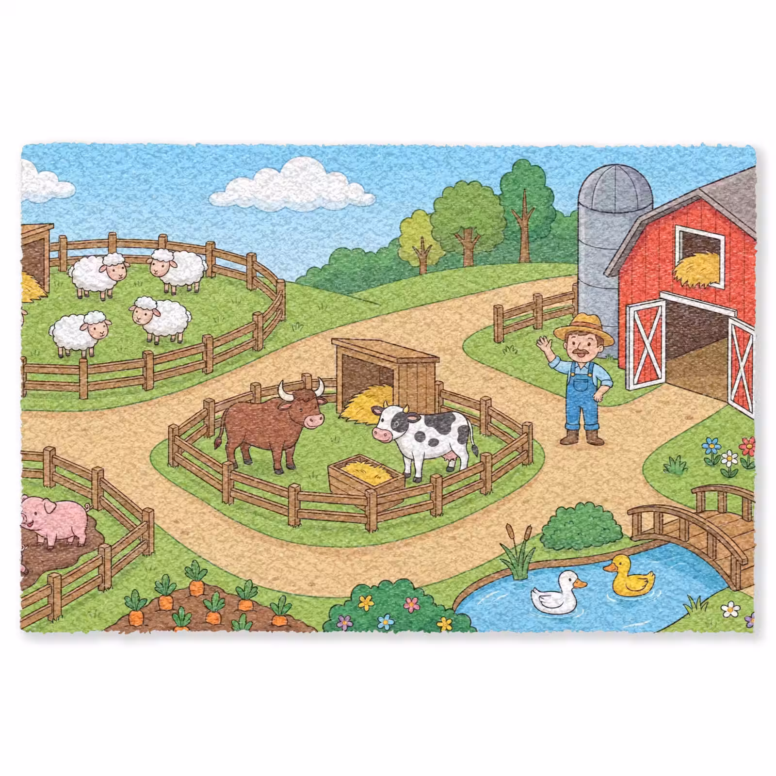 Vloerkleed - Boerderij - Dieren - Platteland — 1