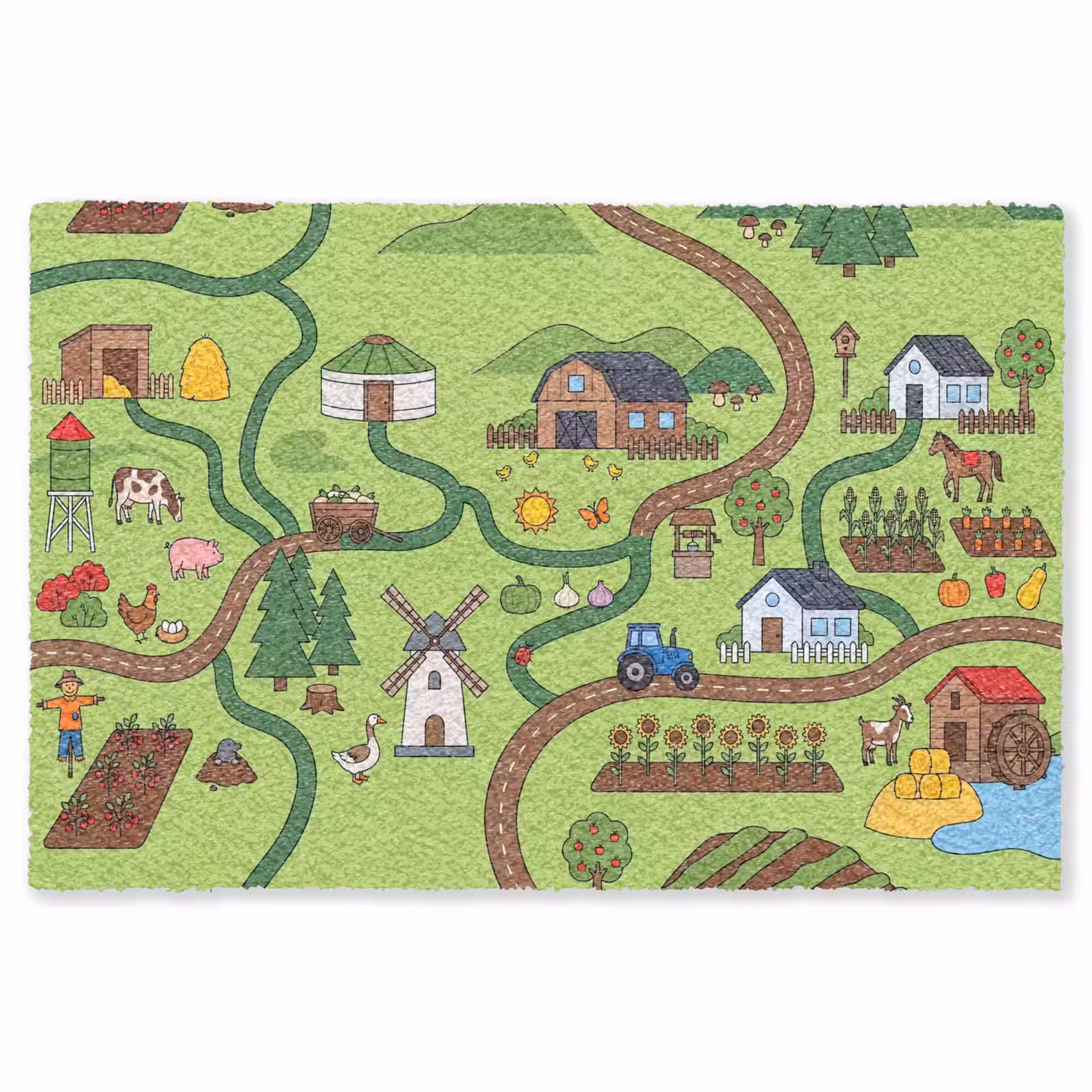 Vloerkleed - Dieren - Platteland - Illustratie — 1