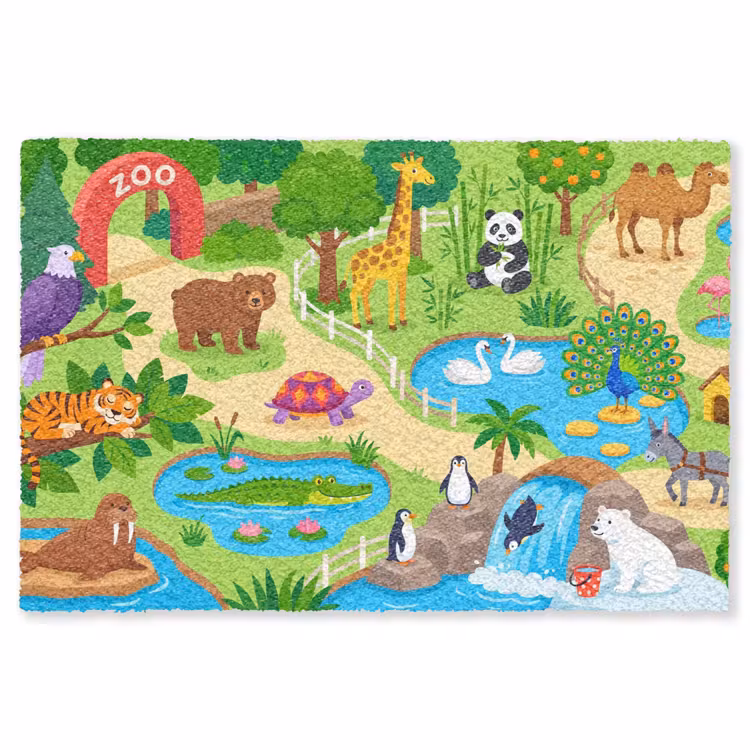 Vloerkleed - Dieren - Dierentuin - Cartoon — 1