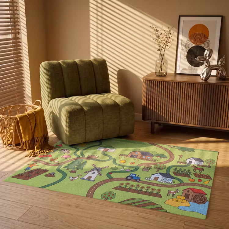 Vloerkleed - Dieren - Platteland - Illustratie — 2