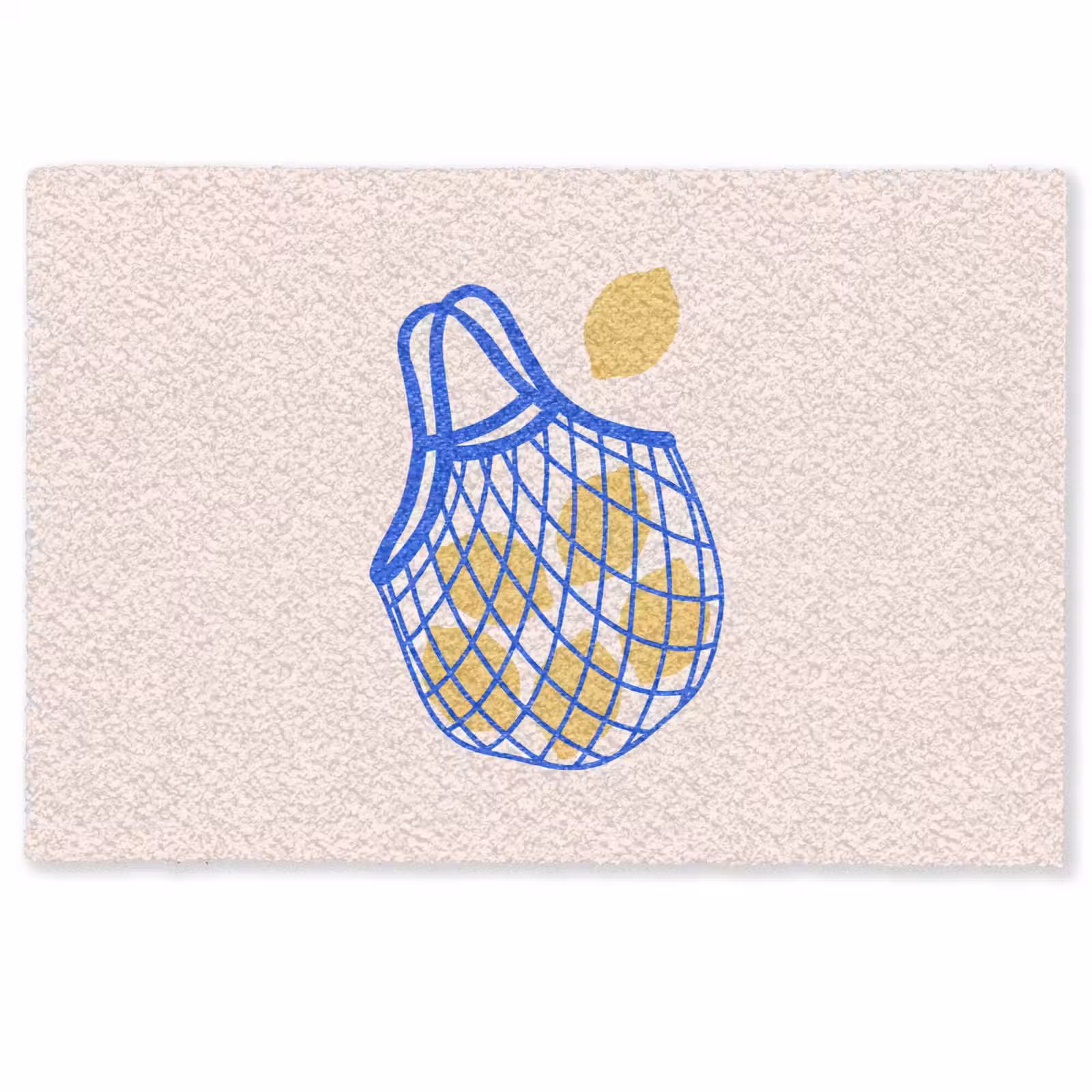 Deurmat - Eten - Citroen - Boodschappen - Abstract - Geel - Blauw — 1