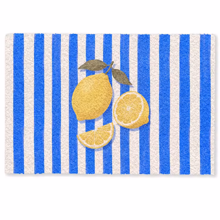 Deurmat - Fruit - Citroen - Zomer - Geel - Blauw — 1