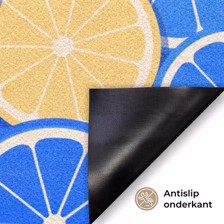 Deurmat - Fruit - Schijven - Patroon - Modern - Blauw - Geel — 6