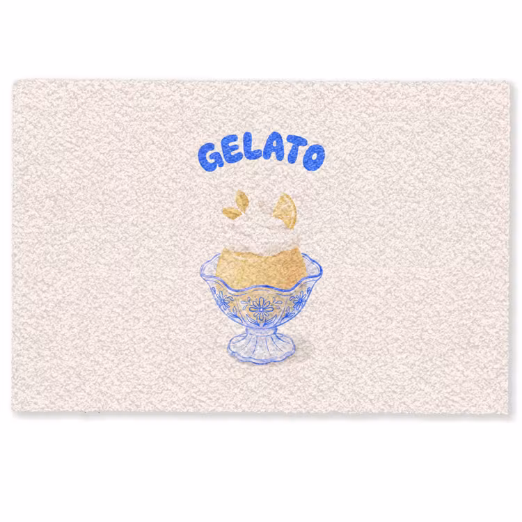 Deurmat - IJs - Citroen - Illustratie - Geel - Dessert — 1