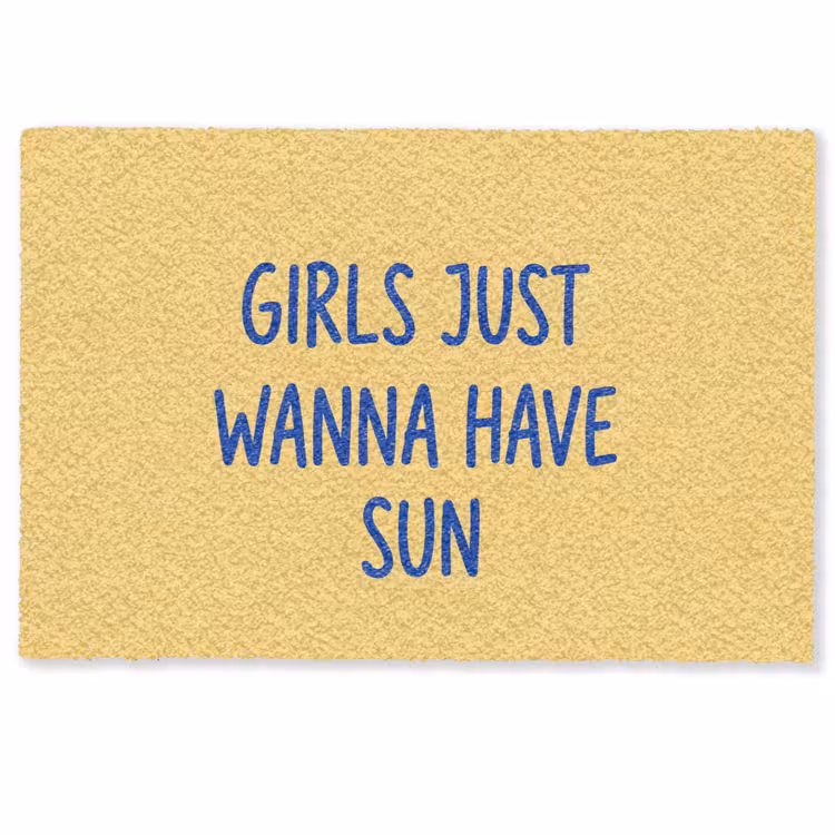 Deurmat - Tekst - Zon - Zomer - Modern - Geel — 1
