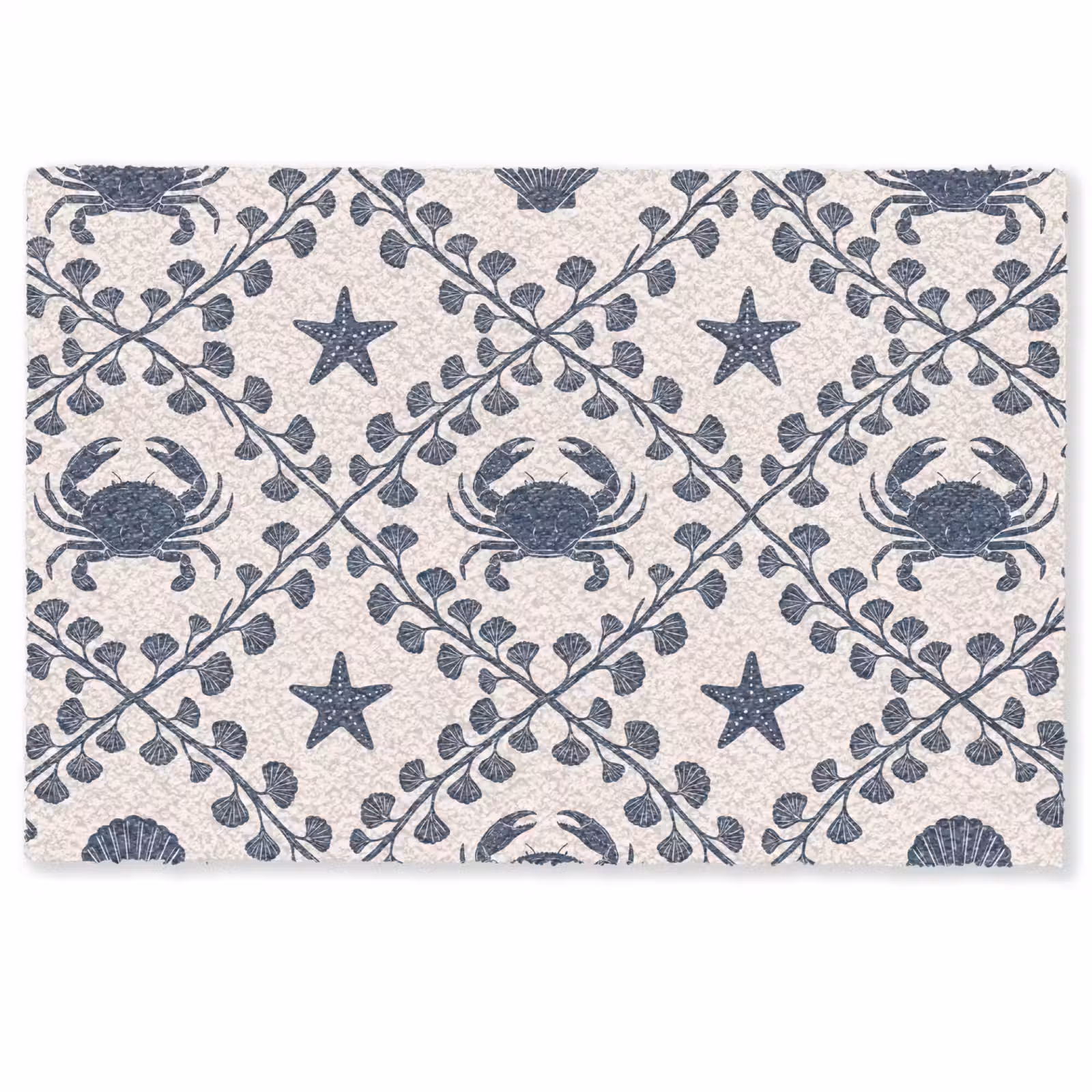 Deurmat - Zee - Krab - Zeester - Patroon - Blauw — 1