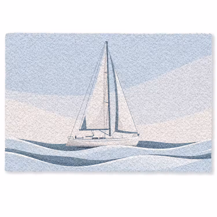 Deurmat - Boot - Zeil - Zee - Modern - Beige — 1