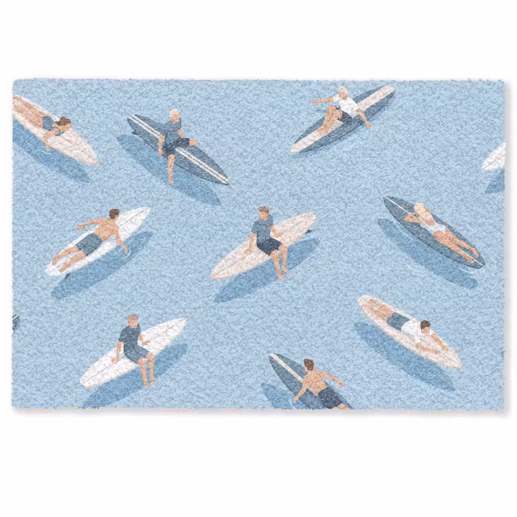 Deurmat - Mensen - Surfen - Water - Zomer - Illustratie — 1