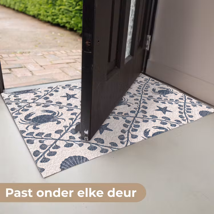 Deurmat - Zee - Krab - Zeester - Patroon - Blauw — 7