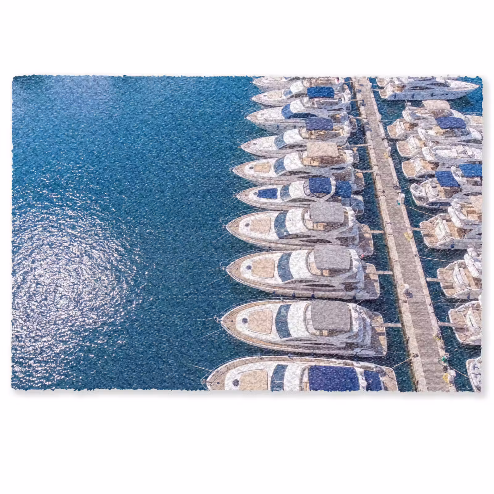 Deurmat - Boot - Jachthaven - Water - Zomer - Blauw — 1