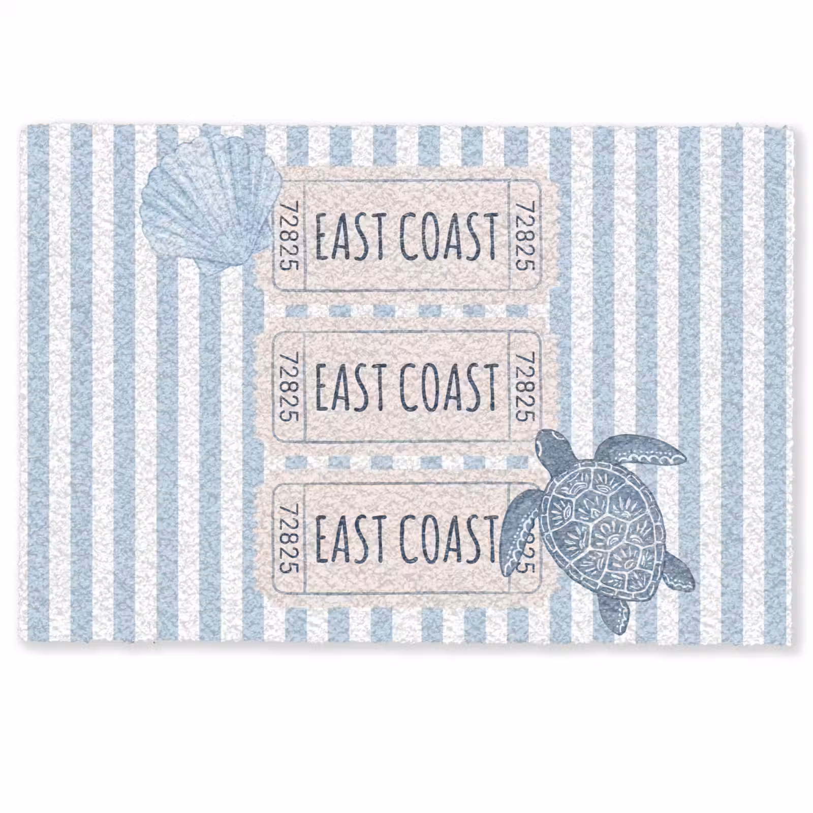 Deurmat - Schelp - Oceaan - Kust - Blauw - Illustratie — 1