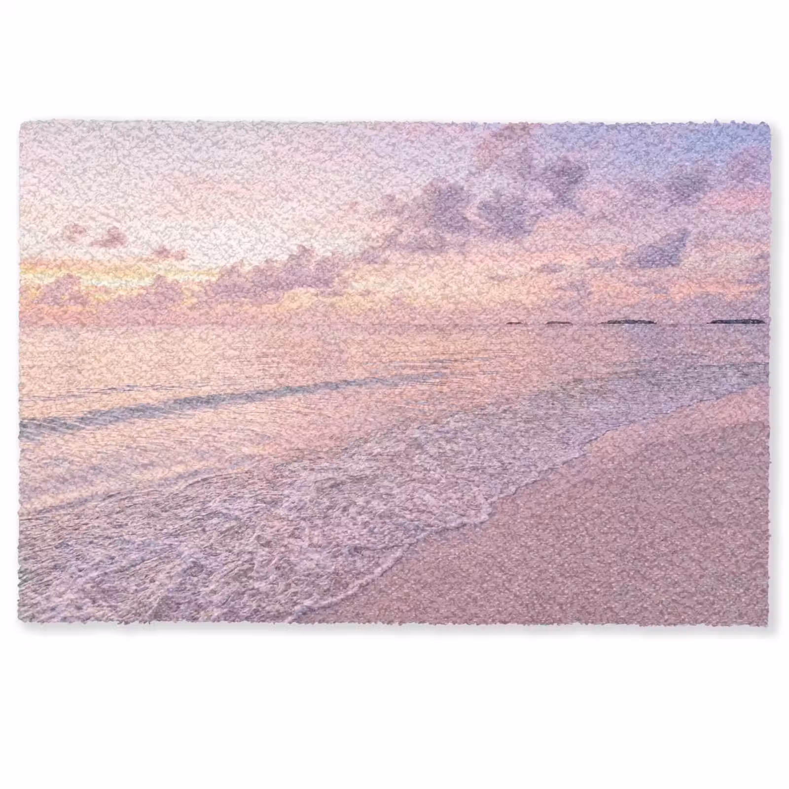 Deurmat - Strand - Zonsondergang - Natuur - Minimalistisch - Roze — 1