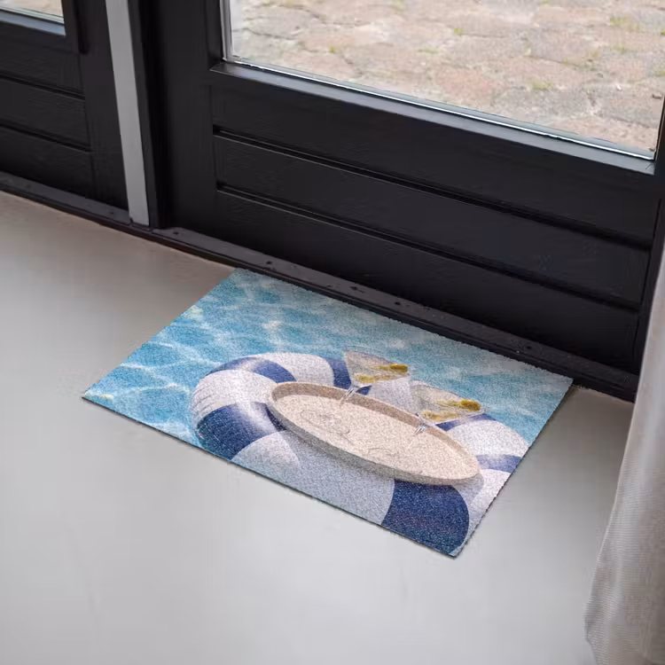 Deurmat - Cocktail - Zwembad - Zomer - Blauw — 2