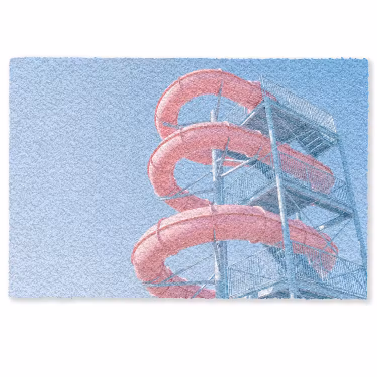 Deurmat - Glijbaan - Waterpark - Spiraal - Modern - Roze — 1