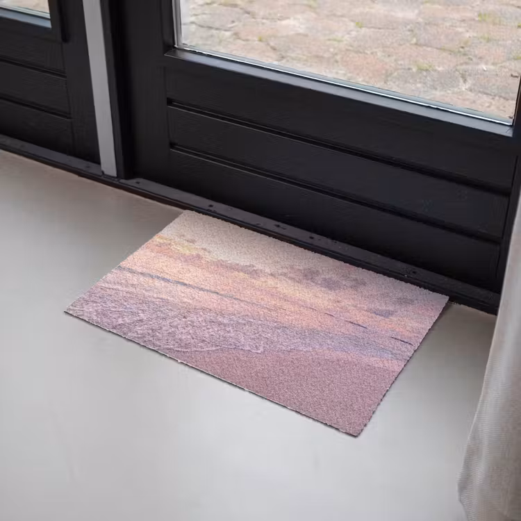 Deurmat - Strand - Zonsondergang - Natuur - Minimalistisch - Roze — 2
