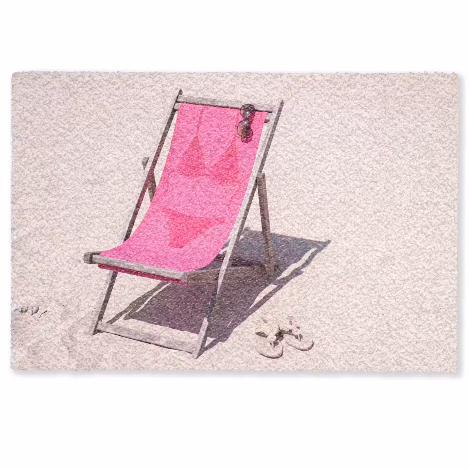 Deurmat - Strand - Ligstoel - Badkleding - Zomer - Roze — 1