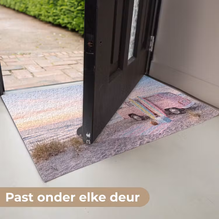 Deurmat - Busje - Strand - Surfplank - Zomer - Roze — 7