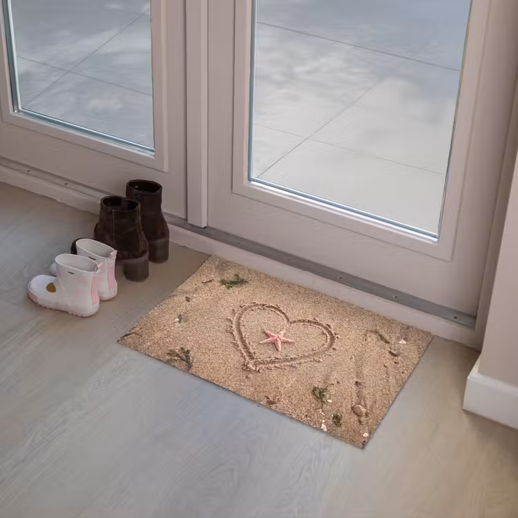 Deurmat - Dieren - Hart - Strand - Zand - Roze — 8