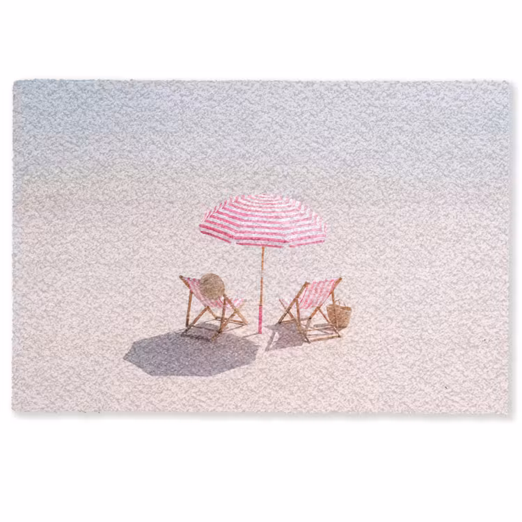 Deurmat - Strand - Parasol - Ligstoel - Zomer - Roze — 1