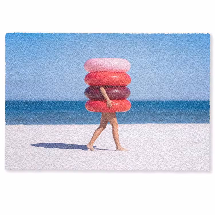 Deurmat - Mensen - Strand - Zomer - Recreatie - Kleurrijk — 1