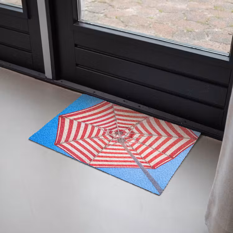 Deurmat - Parasol - Strepen - Zomer - Rood - Blauw — 2