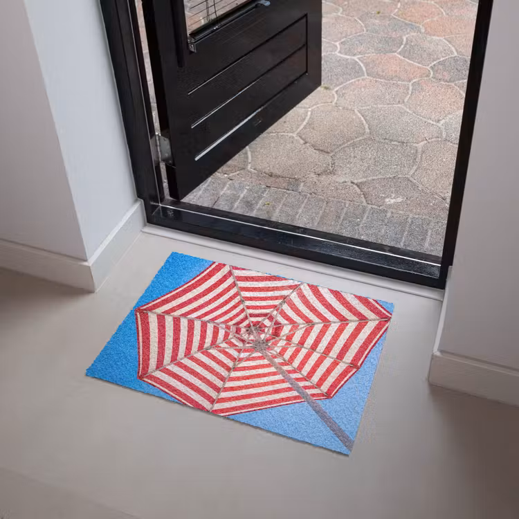 Deurmat - Parasol - Strepen - Zomer - Rood - Blauw — 4