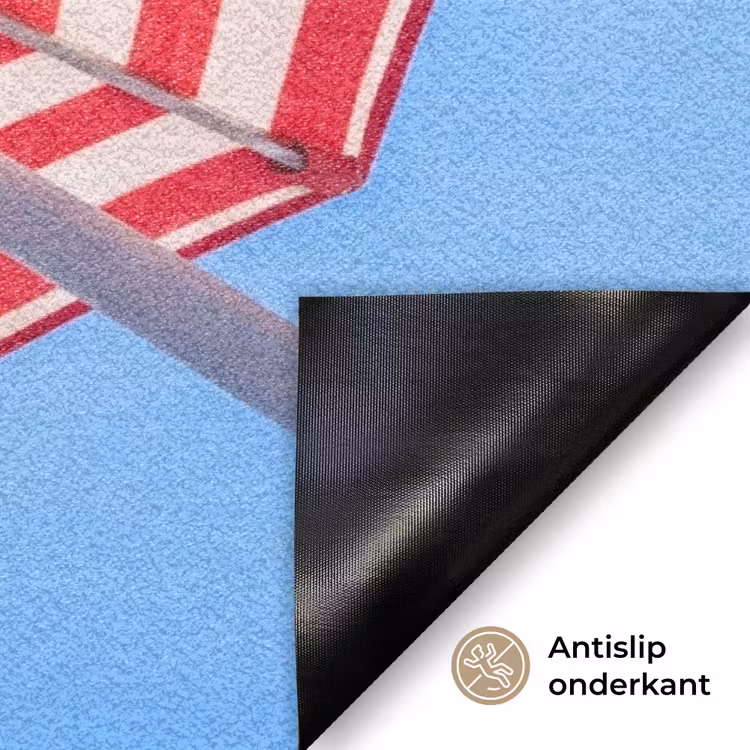 Deurmat - Parasol - Strepen - Zomer - Rood - Blauw — 6