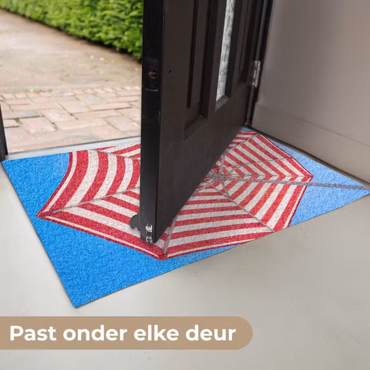 Deurmat - Parasol - Strepen - Zomer - Rood - Blauw — 7