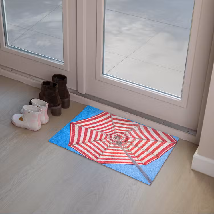 Deurmat - Parasol - Strepen - Zomer - Rood - Blauw — 8