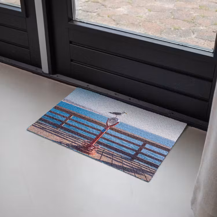 Deurmat - Vogel - Verrekijker - Kust - Zee - Blauw — 2