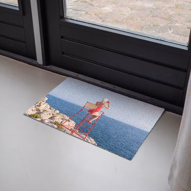 Deurmat - Vrouw - Zee - Kust - Verrekijker - Rood — 2