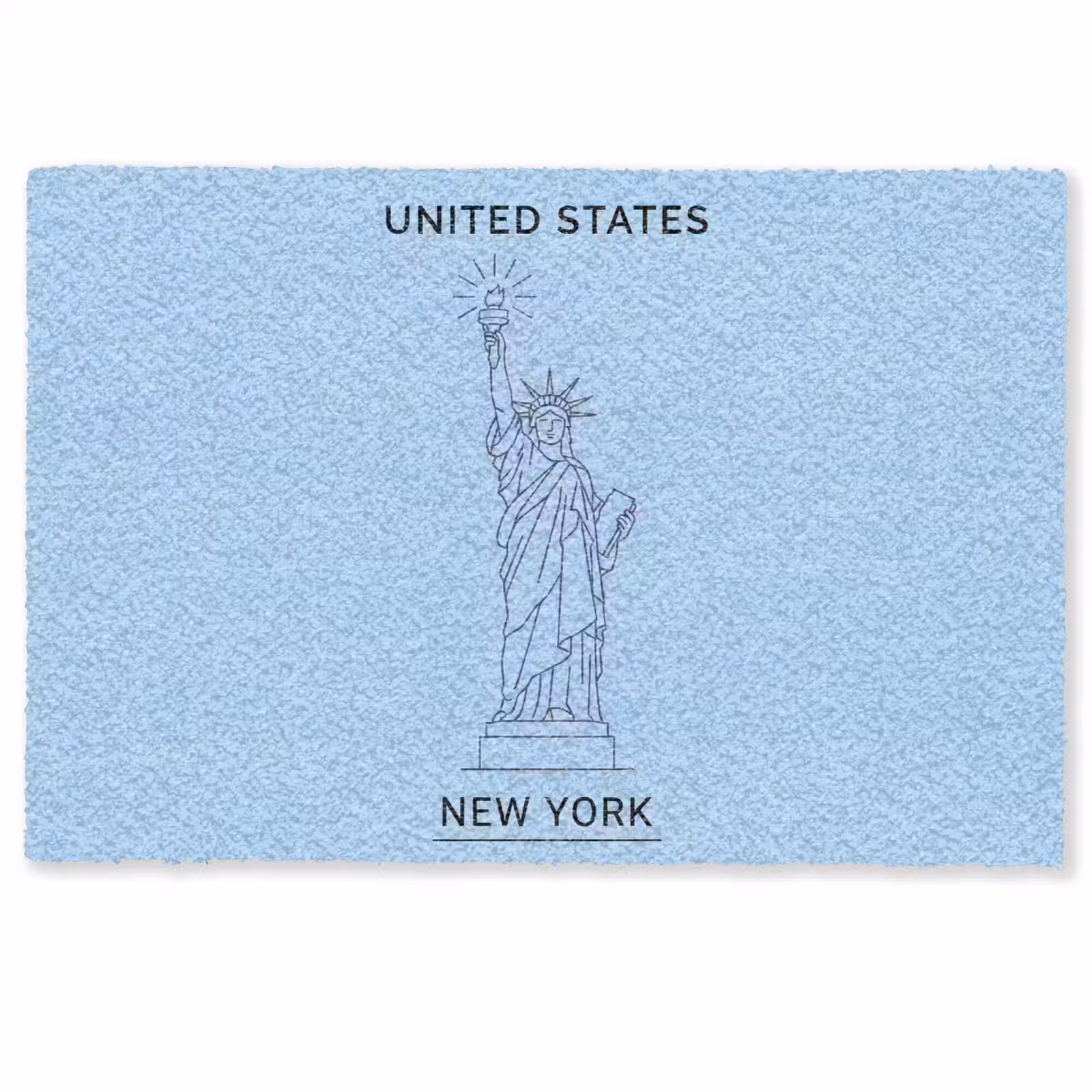 Deurmat - Monument - Vrijheidsbeeld - New York - Minimalistisch - Blauw — 1