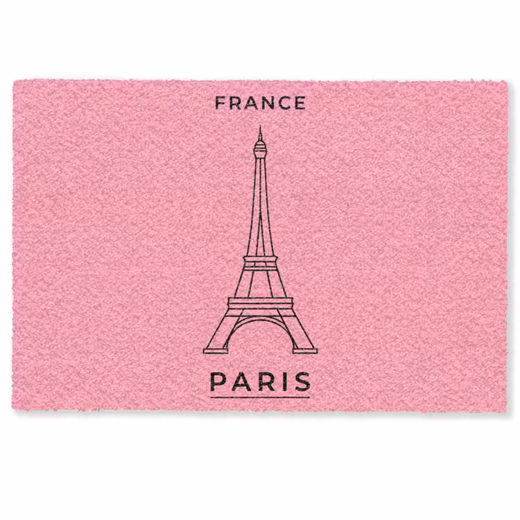 Deurmat - Eiffeltoren - Parijs - Architectuur - Minimalistisch - Roze — 1