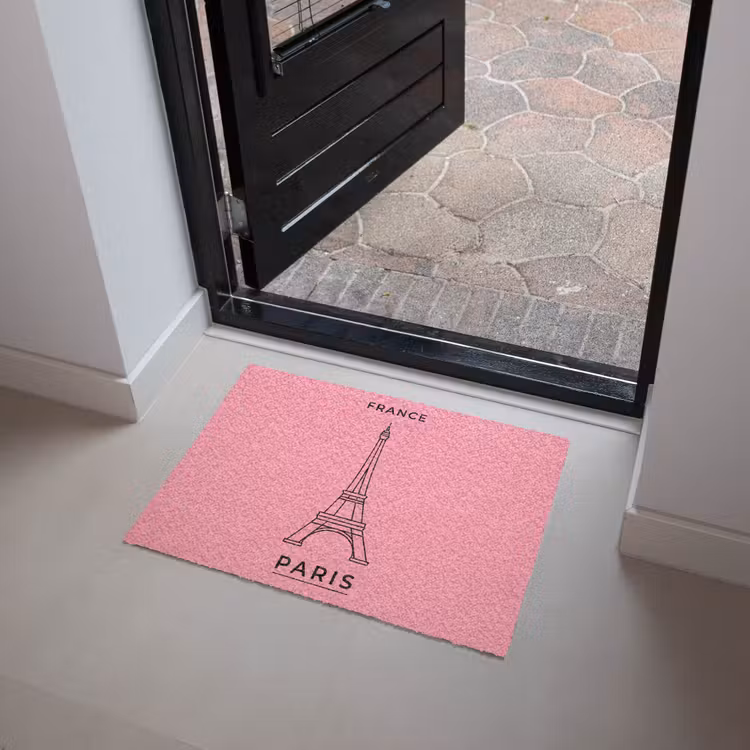 Deurmat - Eiffeltoren - Parijs - Architectuur - Minimalistisch - Roze — 4