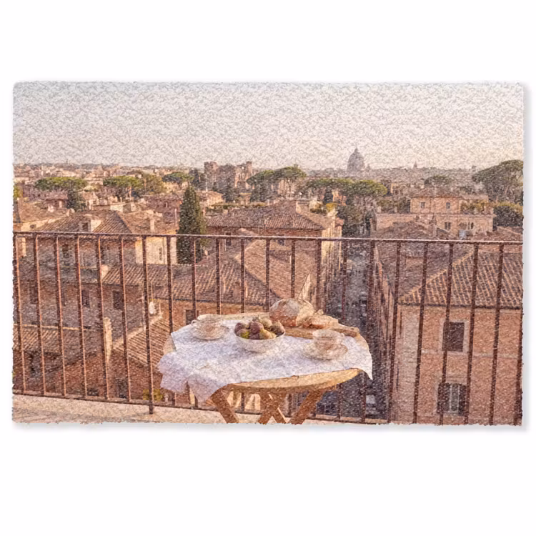 Deurmat - Eten - Ontbijt - Balkon - Stad - Zonsopgang — 1