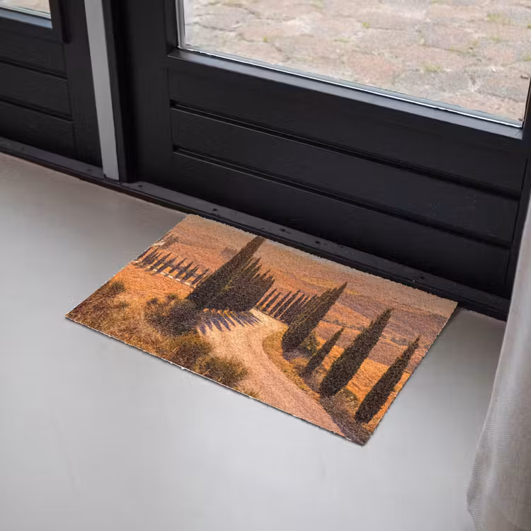Deurmat - Landschap - Weg - Bomen - Natuur - Goud — 2