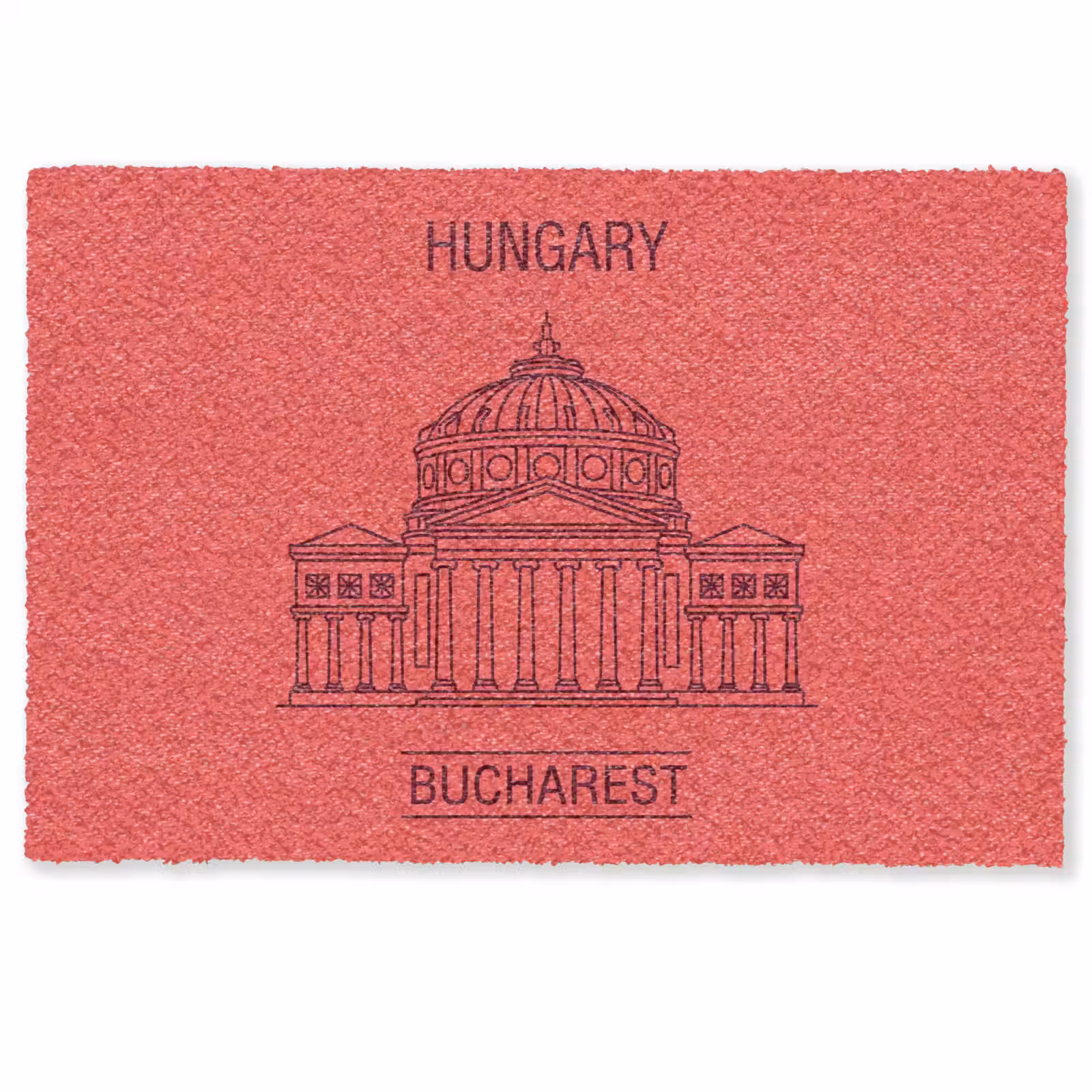 Deurmat - Architectuur - Boekarest - Stedelijk - Lijntekening - Rood — 1