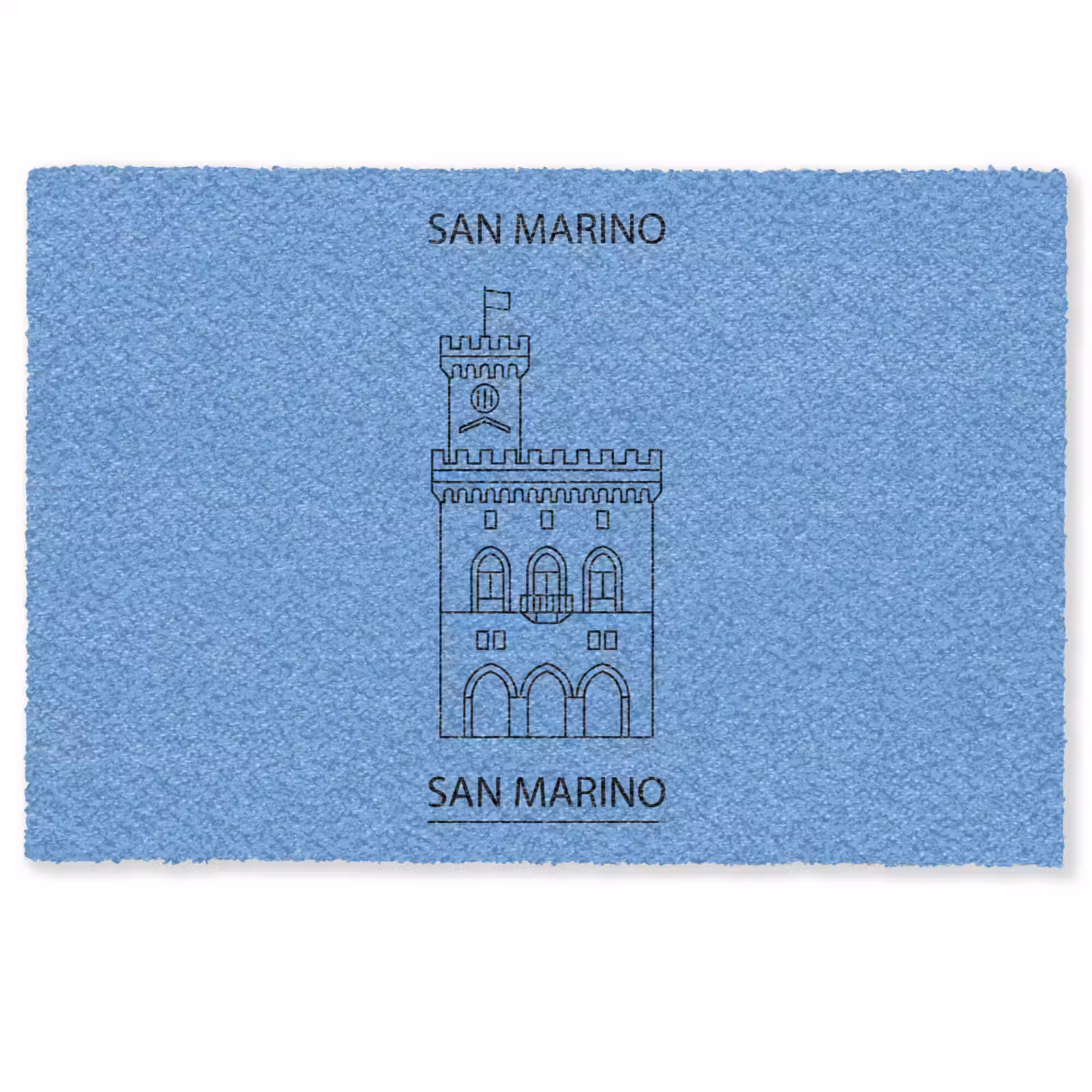 Deurmat - Gebouw - San Marino - Architectuur - Lijntekening - Blauw — 1