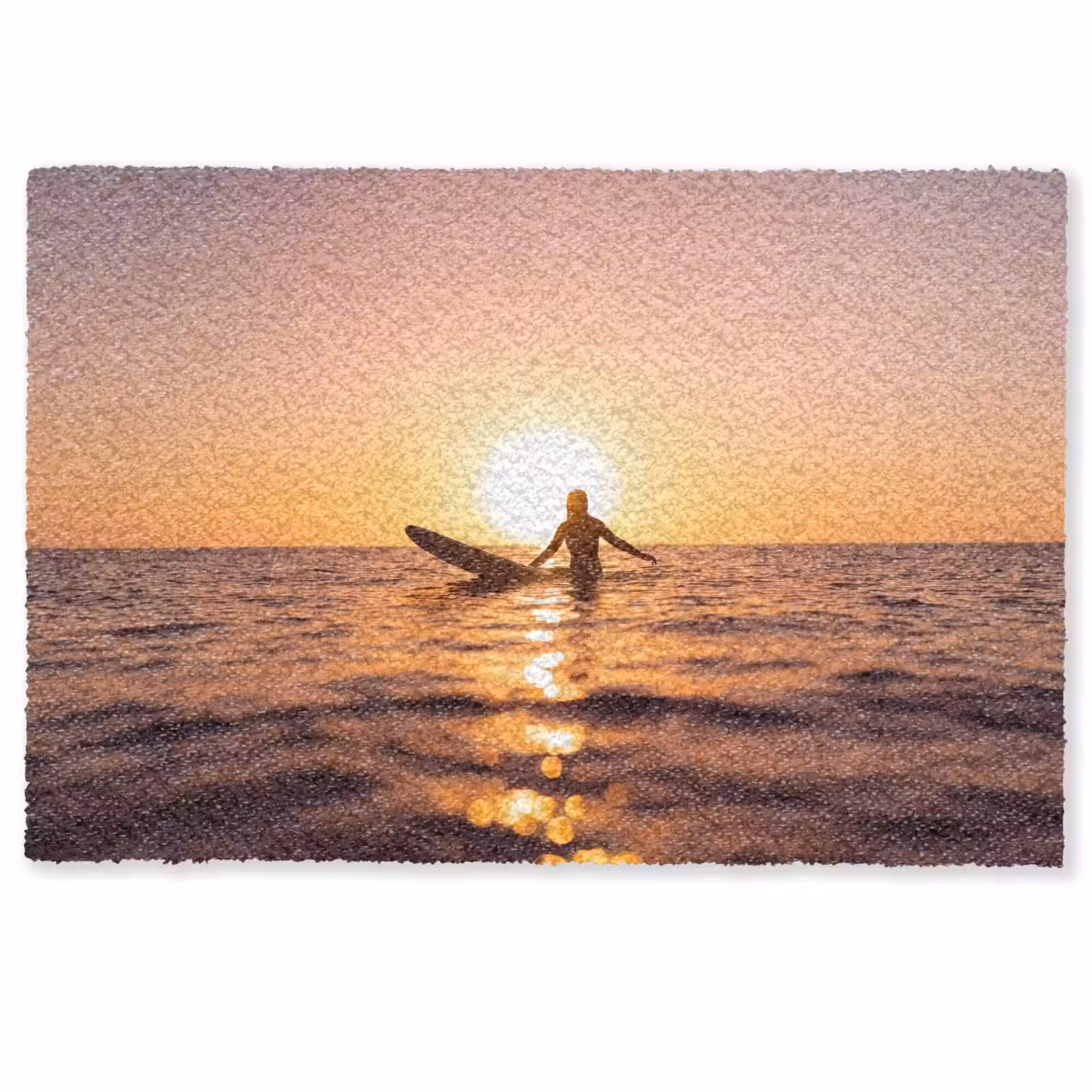 Deurmat - Persoon - Surfen - Zonsondergang - Zee - Oranje — 1