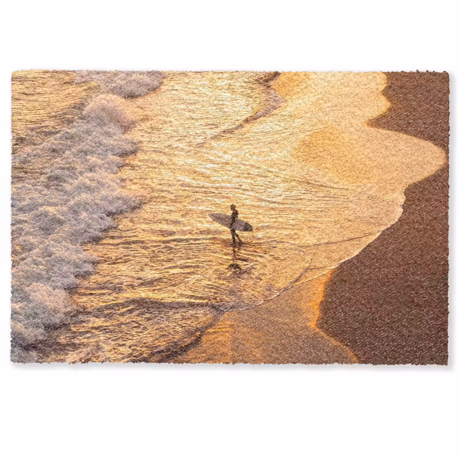 Deurmat - Surfer - Strand - Zonsondergang - Oceaan - Goud — 1