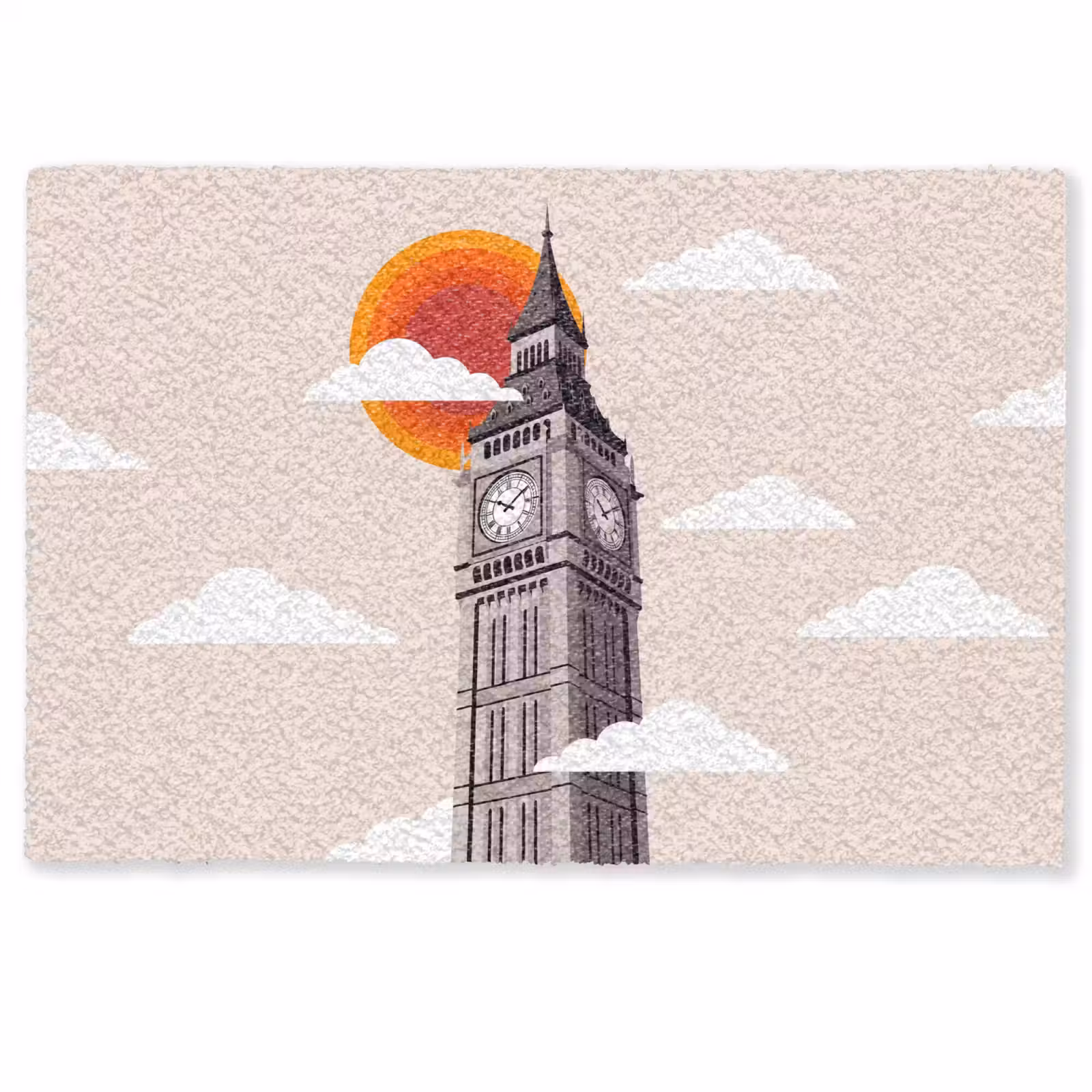 Deurmat - Toren - Klok - Londen - Architectuur - Retro — 1