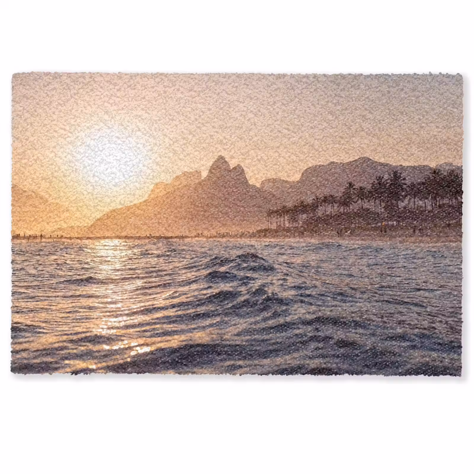 Deurmat - Zee - Golven - Zonsondergang - Kust - Goud — 1