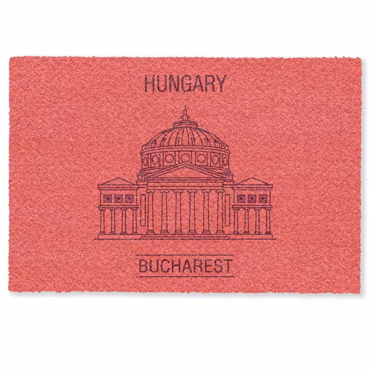 Deurmat - Architectuur - Boekarest - Stedelijk - Lijntekening - Rood — 1