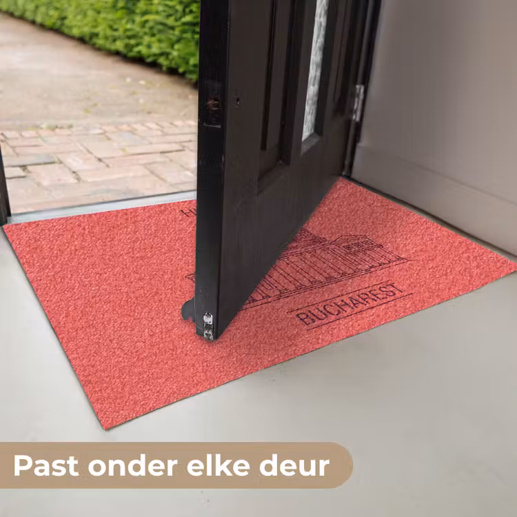 Deurmat - Architectuur - Boekarest - Stedelijk - Lijntekening - Rood — 7