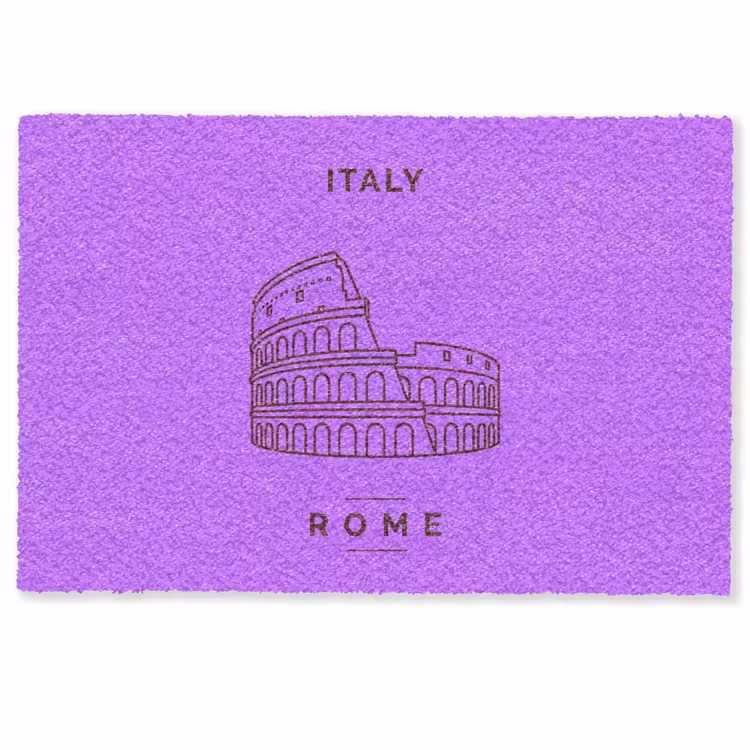 Deurmat - Architectuur - Colosseum - Rome - Minimalistisch - Paars — 1