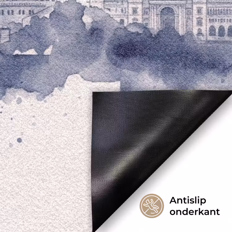 Deurmat - Boedapest - Skyline - Architectuur - Aquarel - Blauw — 6