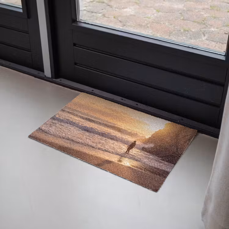 Deurmat - Mensen - Oceaan - Zonsondergang - Kust - Goud — 2